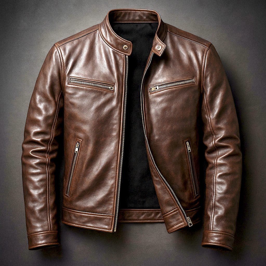 Veste en cuir vintage