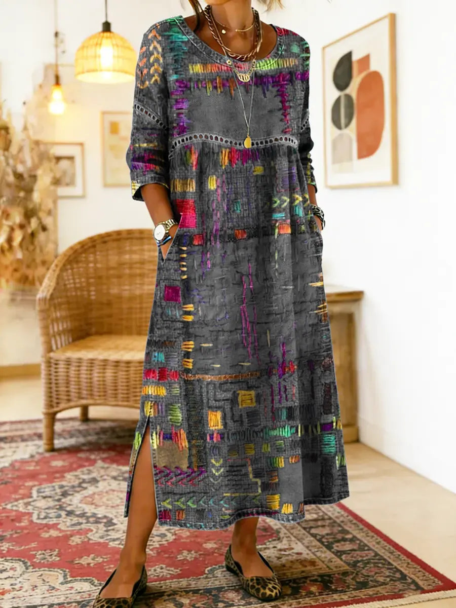 Manuela | Elegant Bohemian Denim Dress