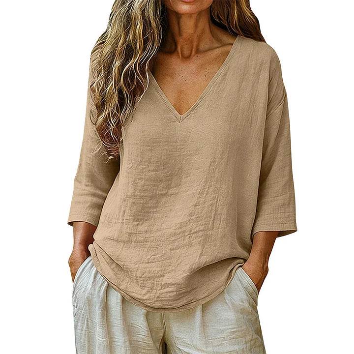 Elegant V-Neck Blouse