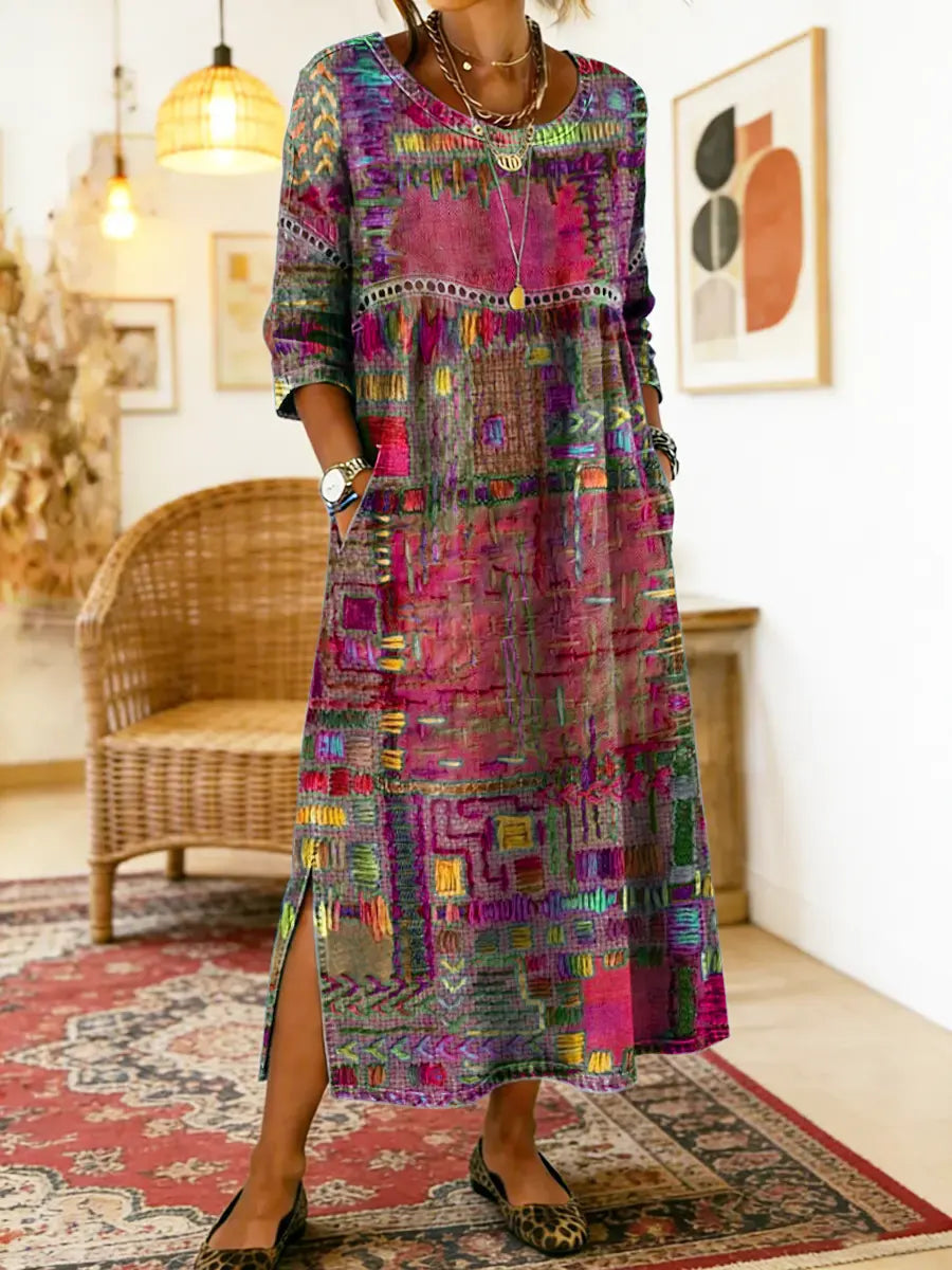Manuela | Elegant Bohemian Denim Dress
