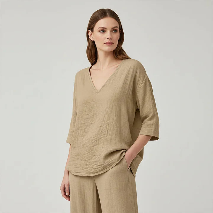 Elegant V-Neck Blouse