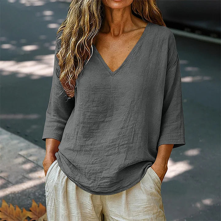 Elegant V-Neck Blouse