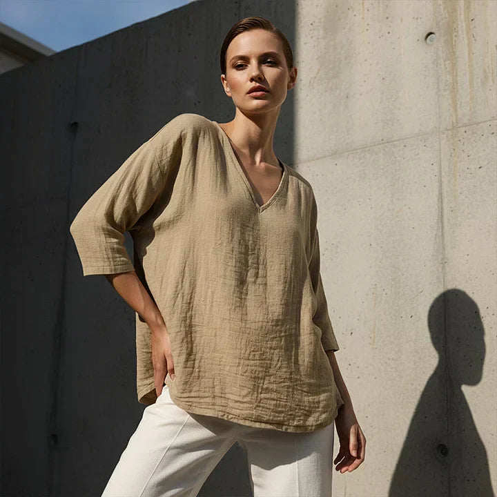 Elegant V-Neck Blouse