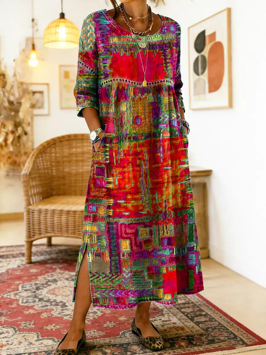 Manuela | Elegant Bohemian Denim Dress