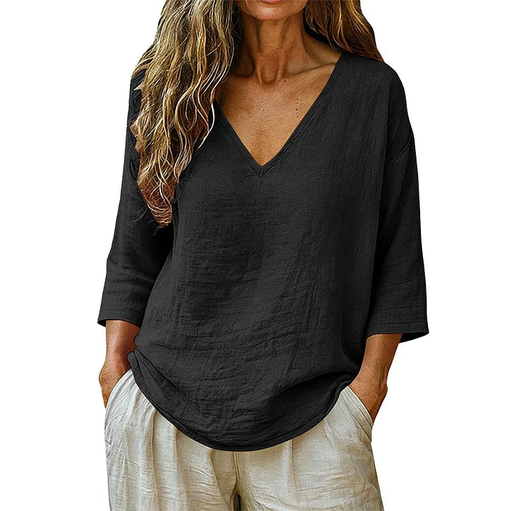 Elegant V-Neck Blouse