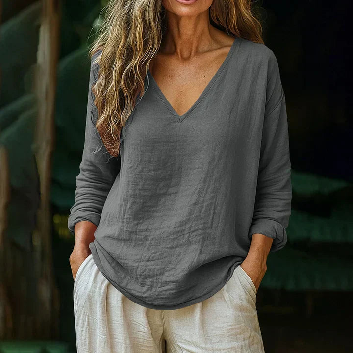 Elegant V-Neck Blouse
