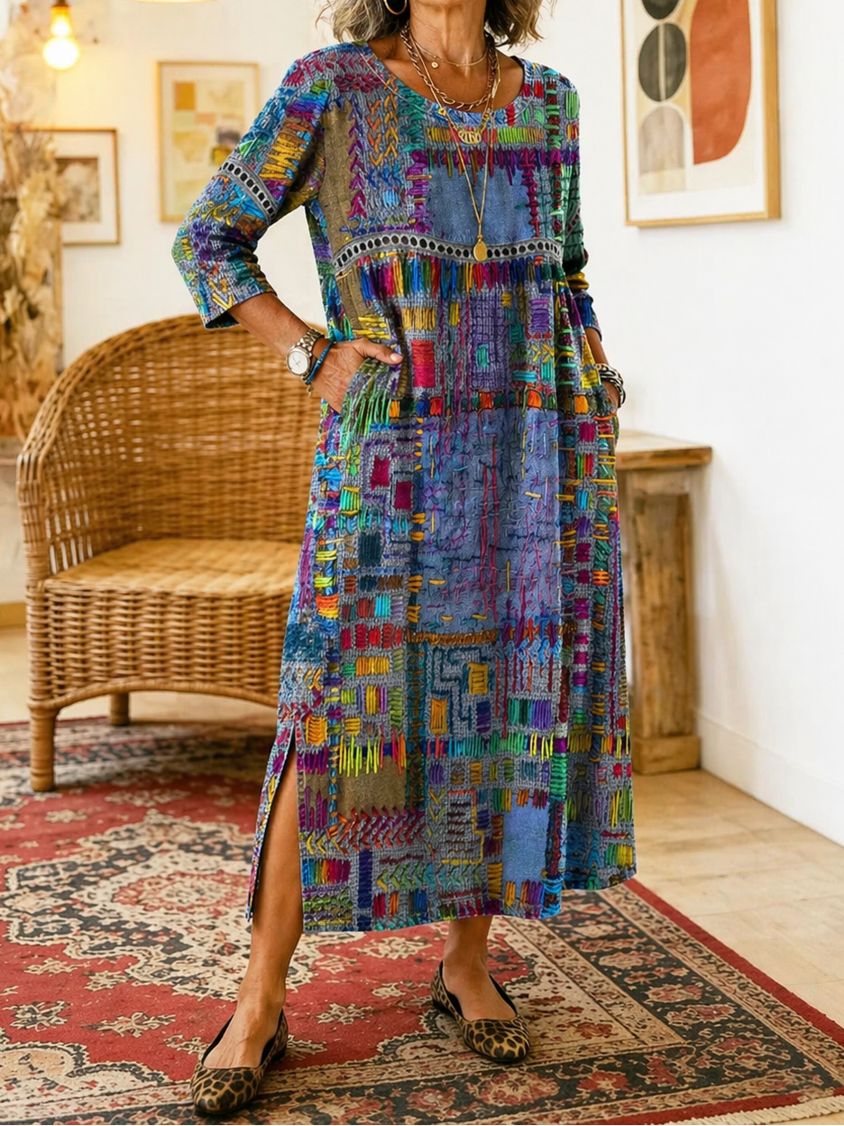 Manuela | Elegant Bohemian Denim Dress