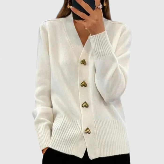 Lyddia - Cardigan with cute heart-shaped buttons