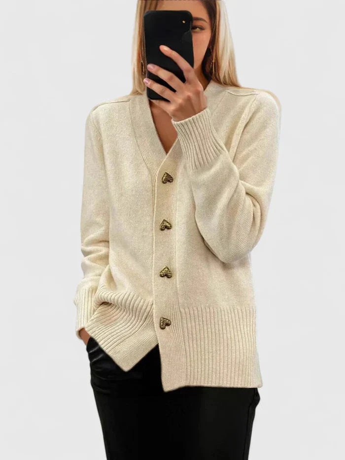 Lyddia - Cardigan with cute heart-shaped buttons
