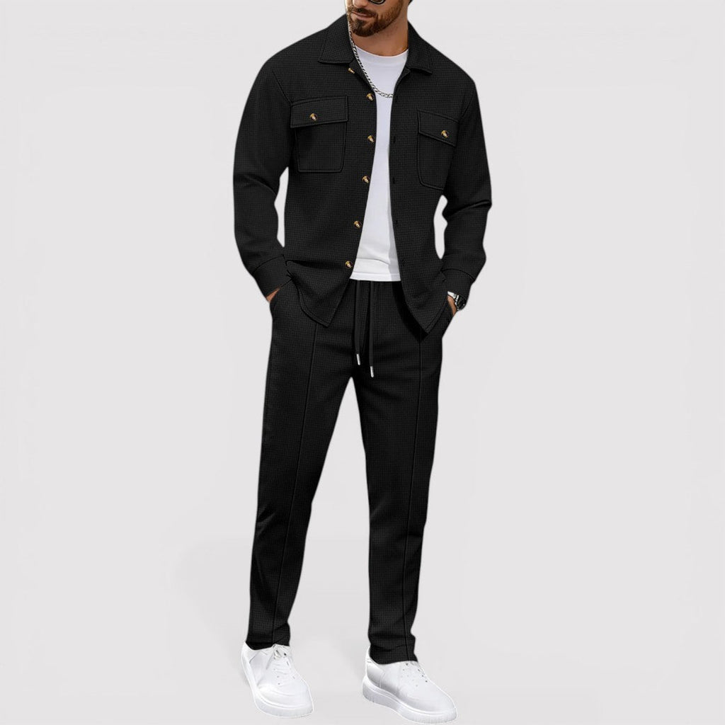 GIDEON Effortlessly Styled Waffle-Knit Set
