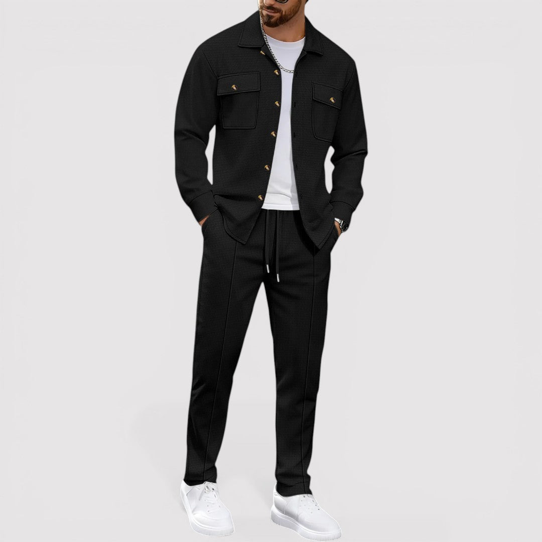 GIDEON Effortlessly Styled Waffle-Knit Set