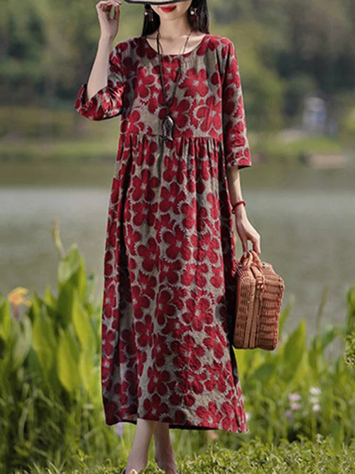 Cecile - Glamorous Floral Elegance Dress