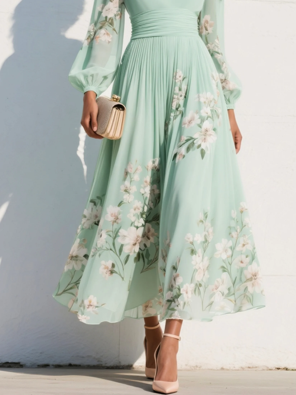 An Elegant Spring-Blooming Dress — A Glamorous and Refined Piece