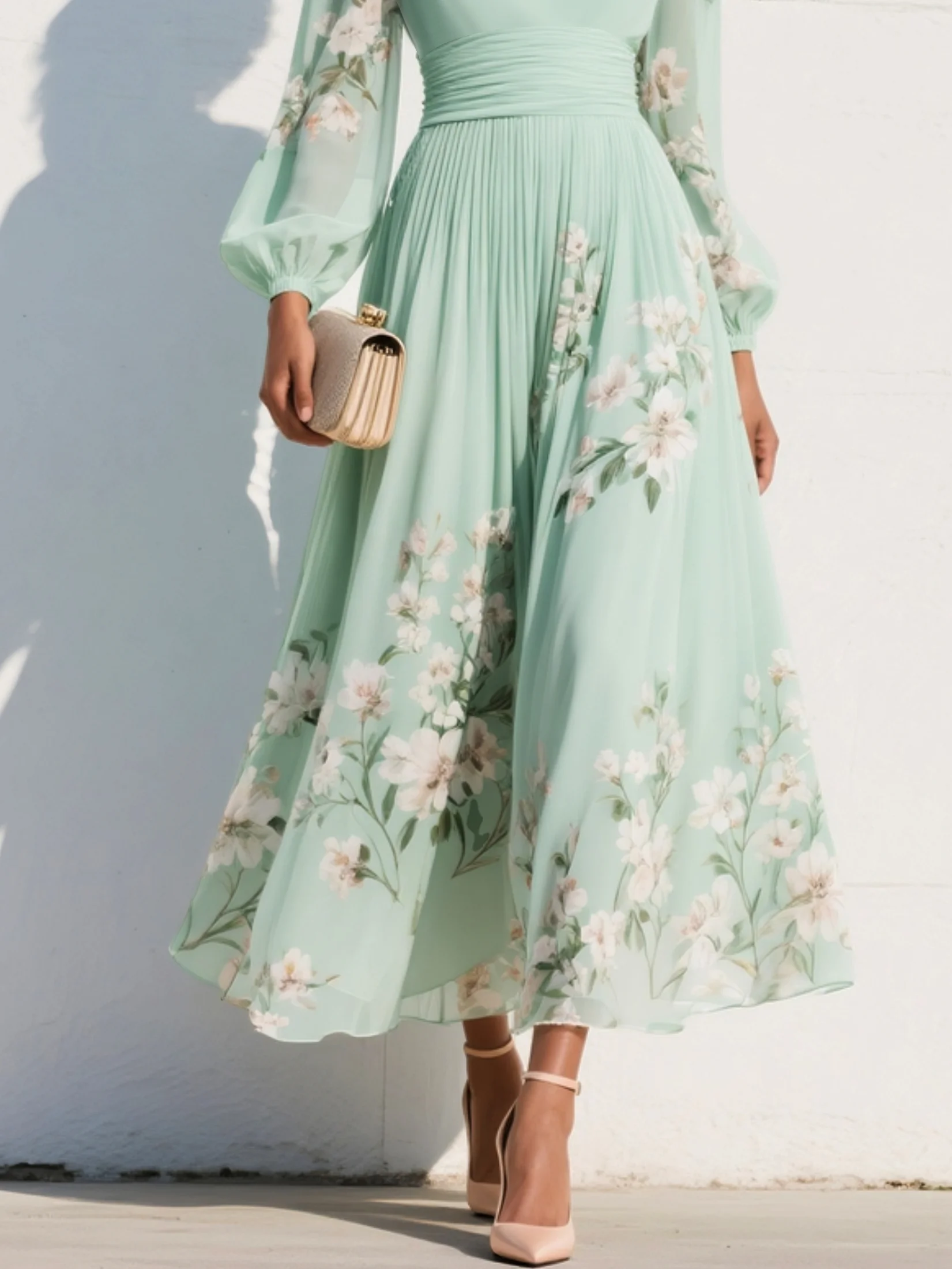 An Elegant Spring-Blooming Dress — A Glamorous and Refined Piece