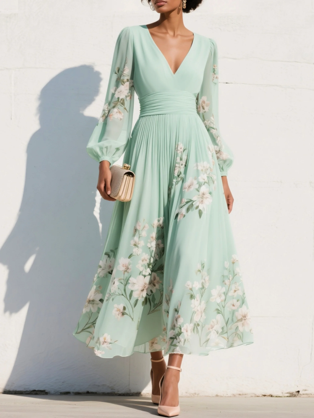 An Elegant Spring-Blooming Dress — A Glamorous and Refined Piece