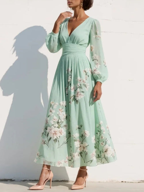 An Elegant Spring-Blooming Dress — A Glamorous and Refined Piece