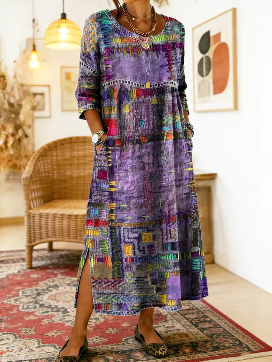 Manuela | Elegant Bohemian Denim Dress