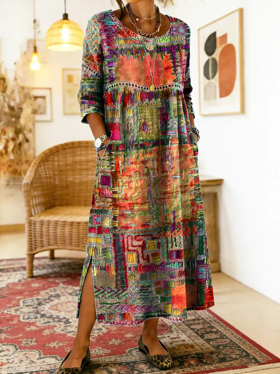 Manuela | Elegant Bohemian Denim Dress