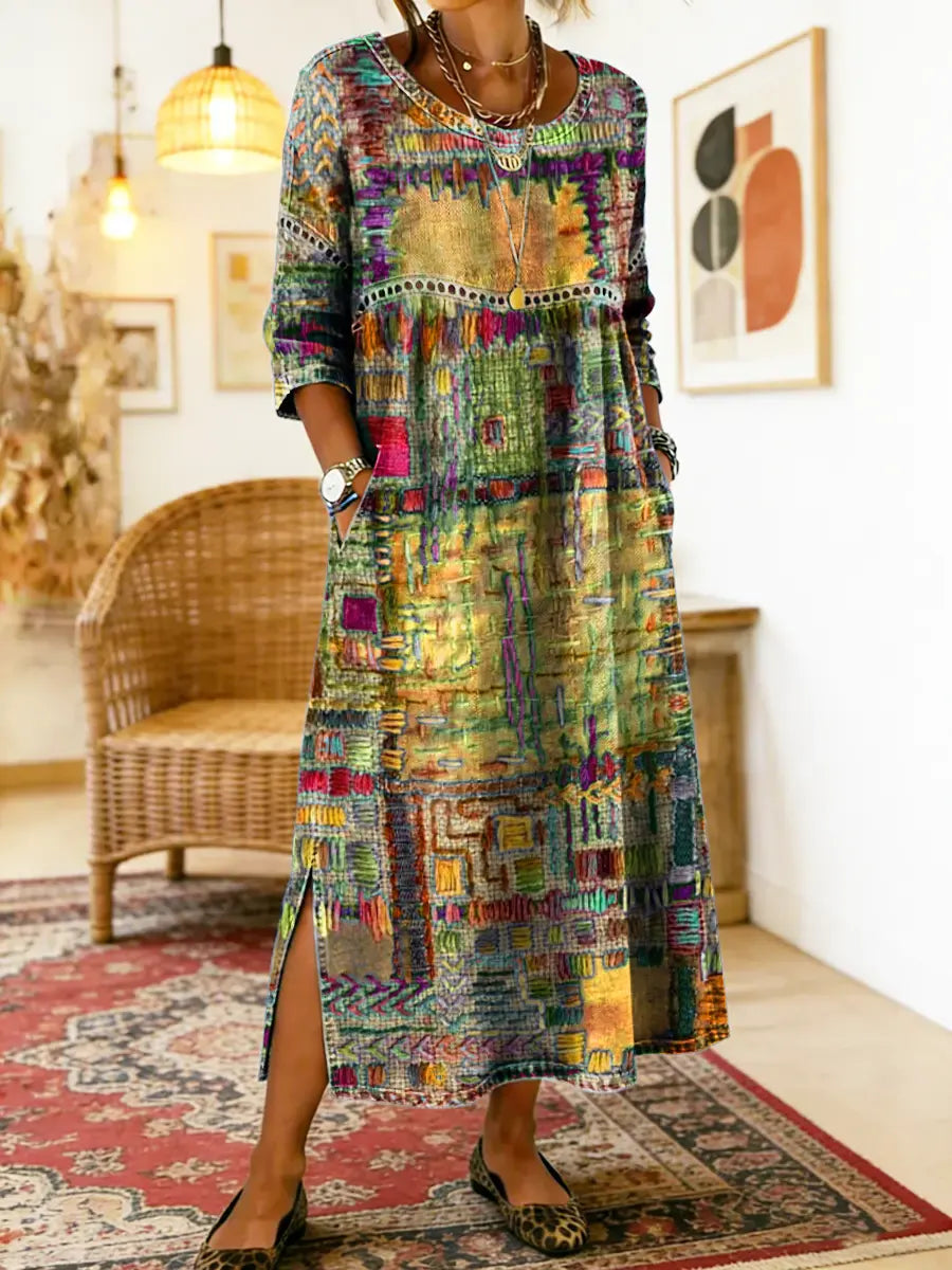 Manuela | Elegant Bohemian Denim Dress