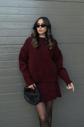 Cindra - This season's trendy knit top and mini skirt set