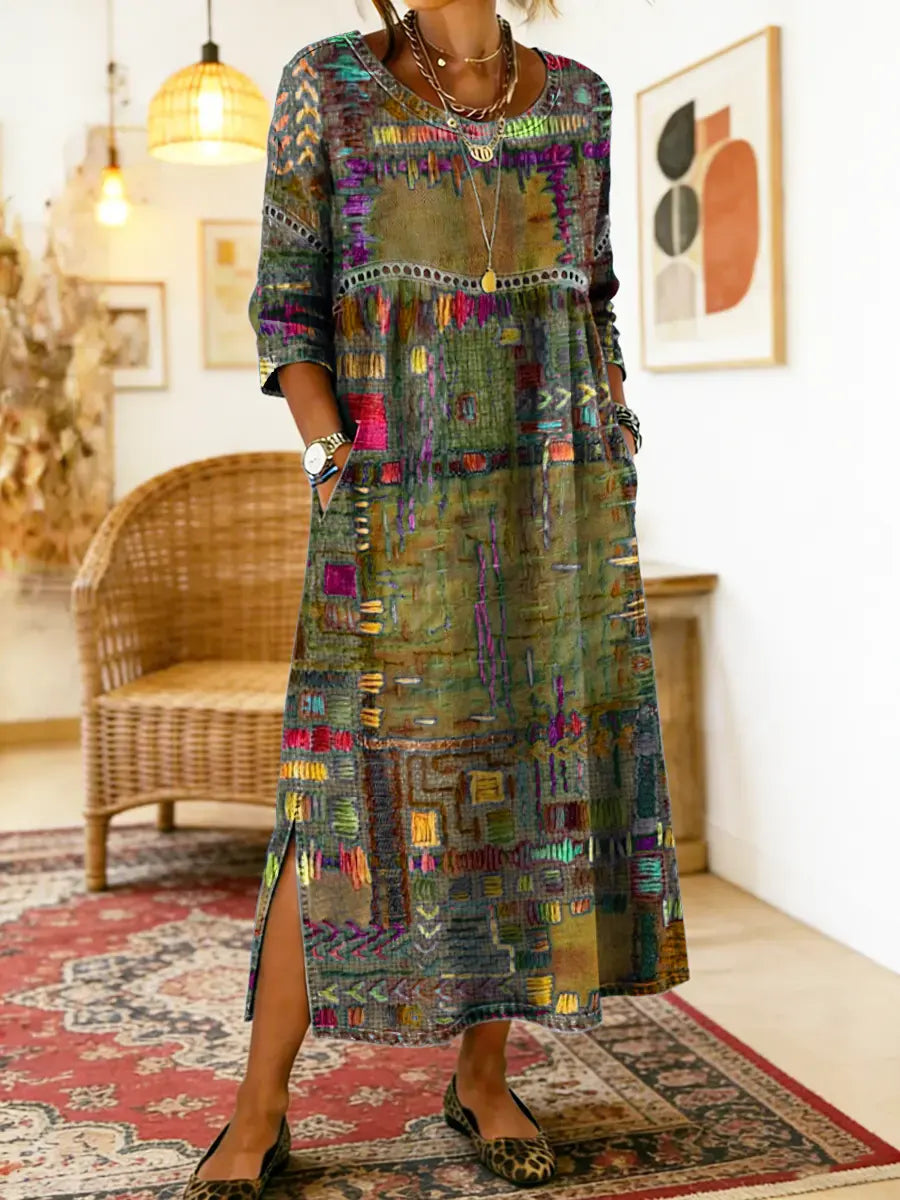 Manuela | Elegant Bohemian Denim Dress