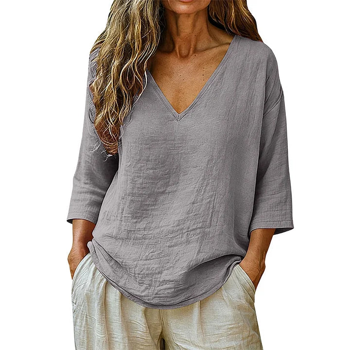 Elegant V-Neck Blouse