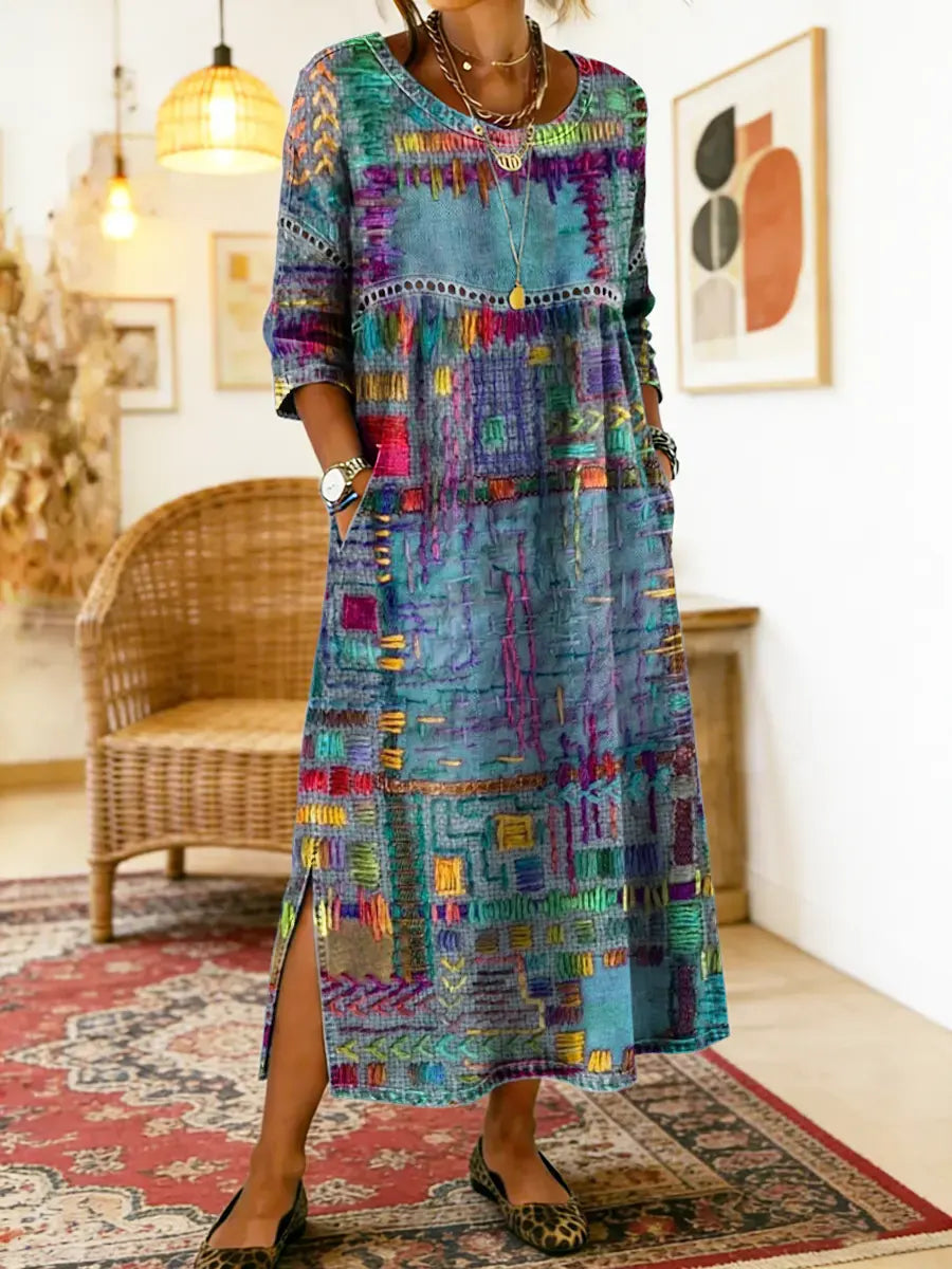Manuela | Elegant Bohemian Denim Dress
