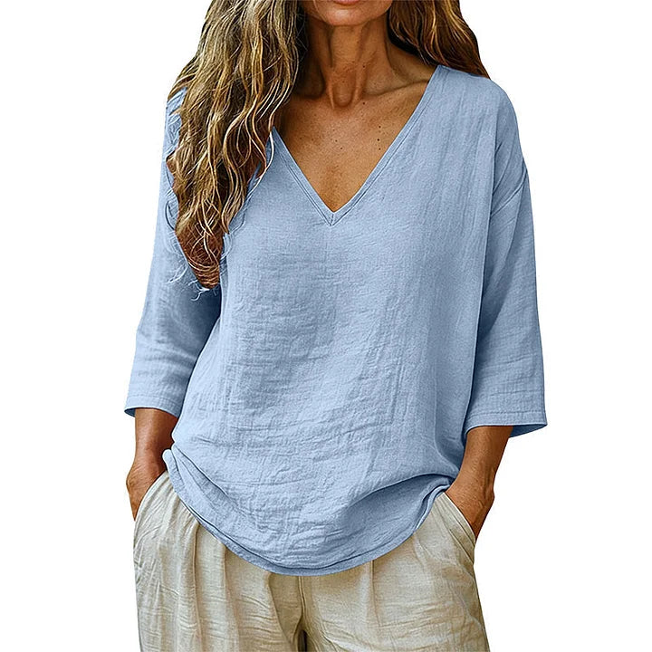 Elegant V-Neck Blouse