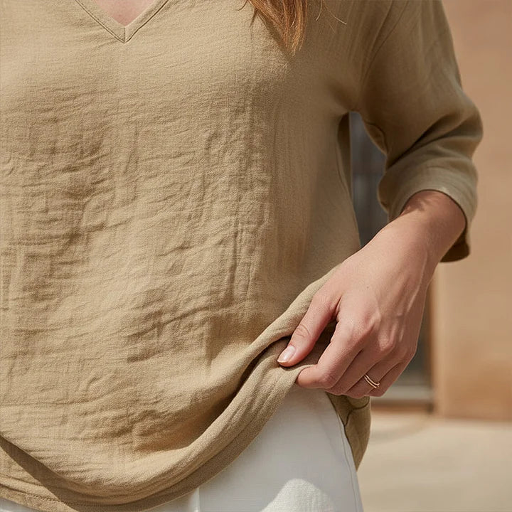 Elegant V-Neck Blouse