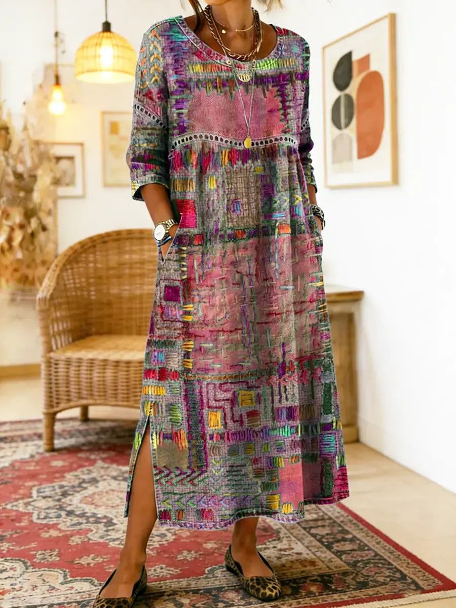 Manuela | Elegant Bohemian Denim Dress