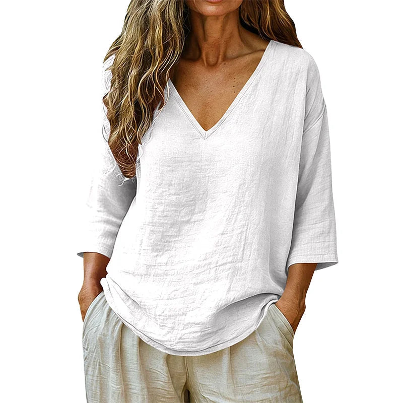 Elegant V-Neck Blouse