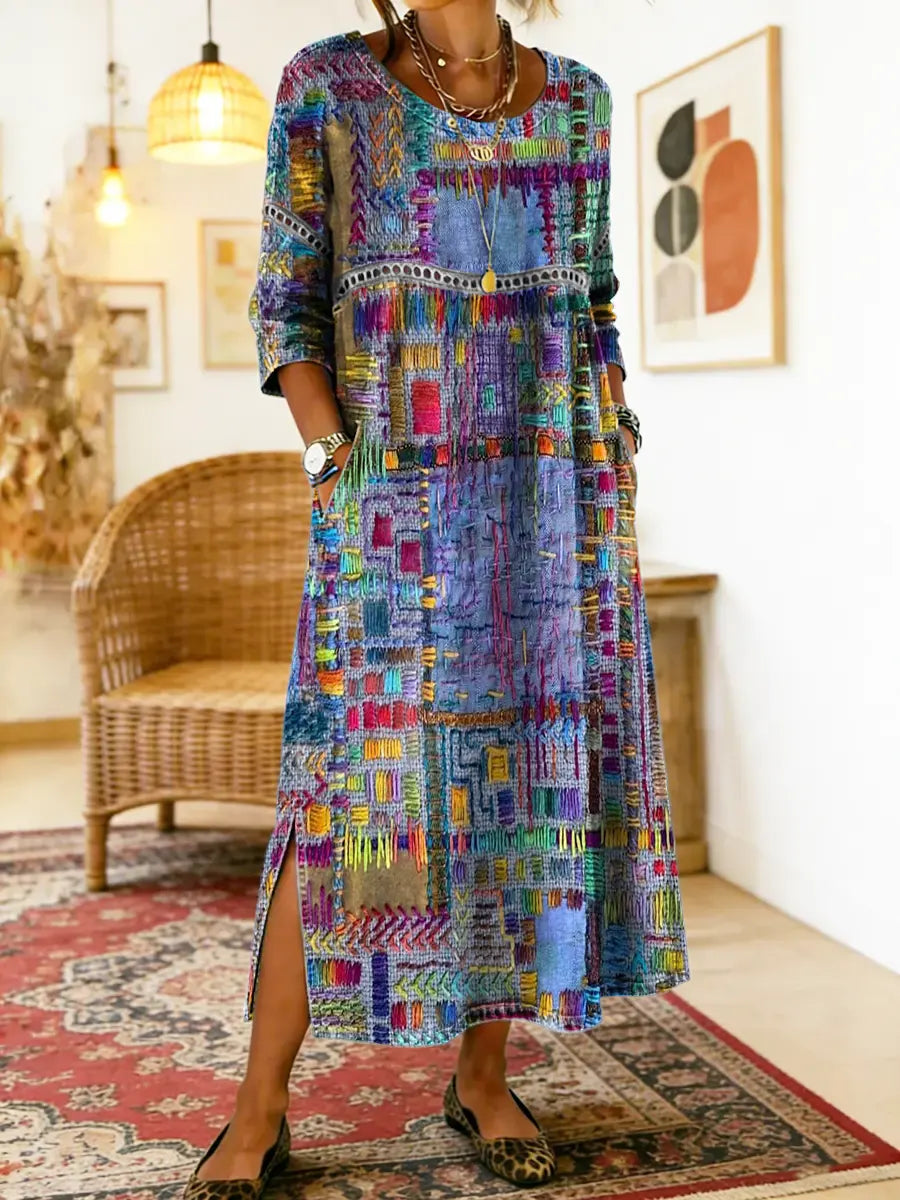 Manuela | Elegant Bohemian Denim Dress
