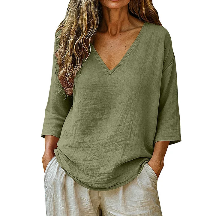 Elegant V-Neck Blouse