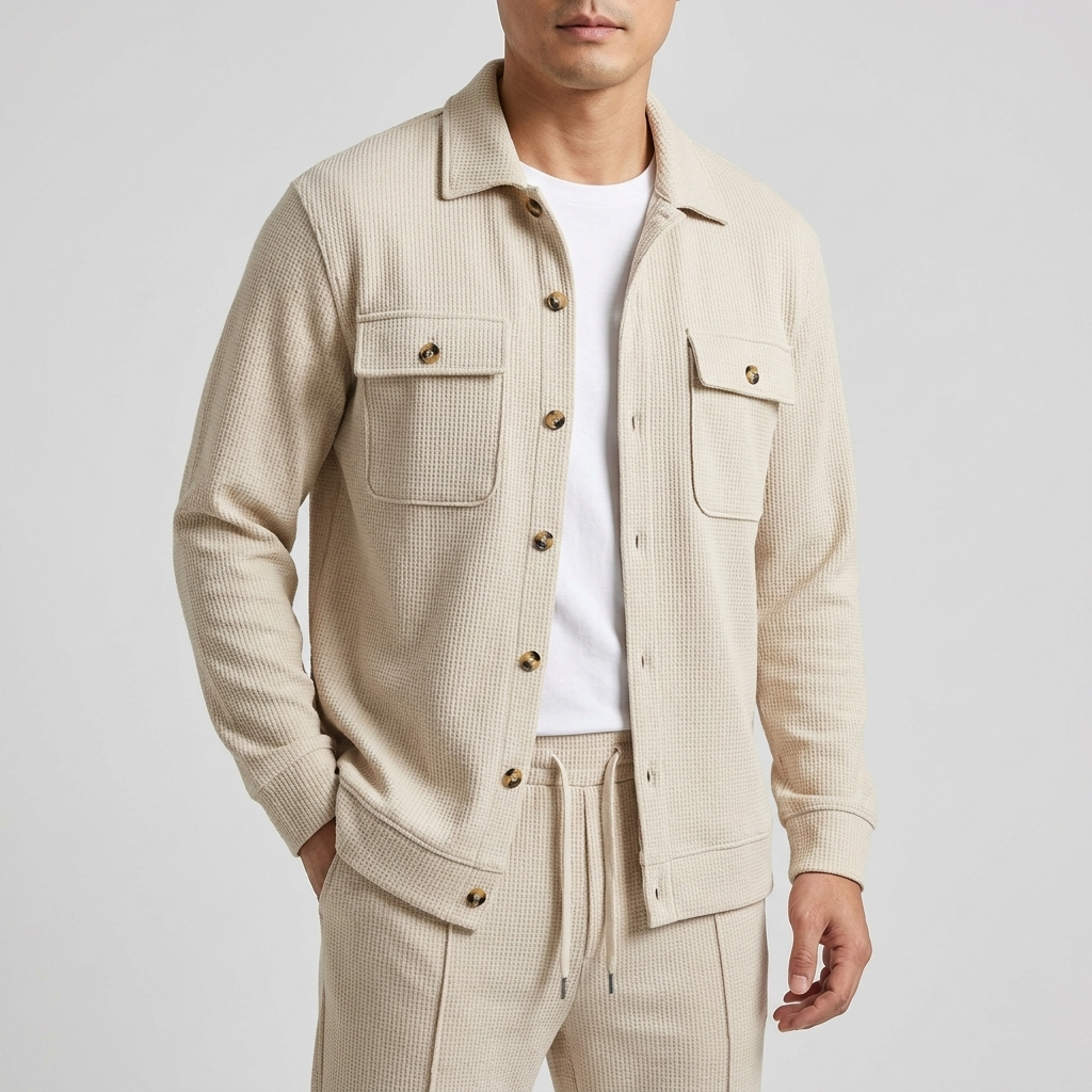 GIDEON Effortlessly Styled Waffle-Knit Set