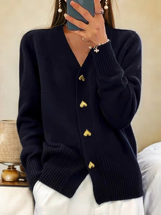 Lyddia - Cardigan with cute heart-shaped buttons