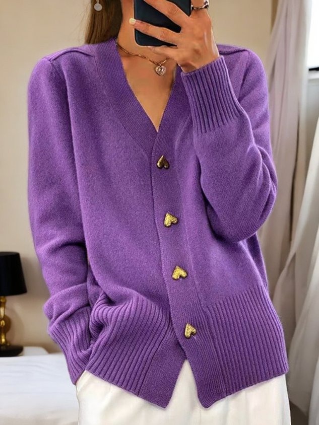 Lyddia - Cardigan with cute heart-shaped buttons
