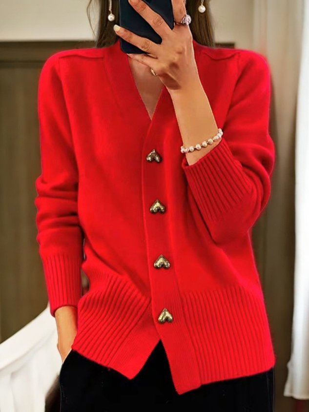 Lyddia - Cardigan with cute heart-shaped buttons